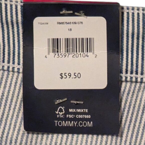 Tommy Hilfiger Blue and White Pinstriped Crop Leg Pants NWT - Picture 10 of 10